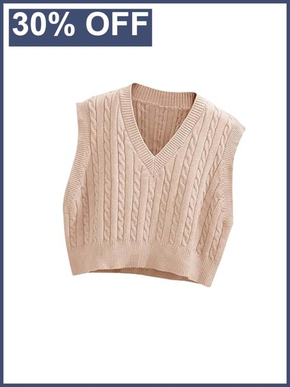 Sleeveless Sweater Vest Argyle Knit Cropped Tank Top Preppy Style